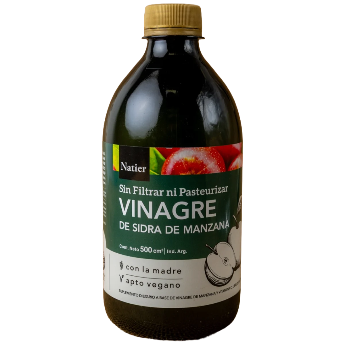 Vinagre de sidra de manzana con vitamina C 500ml Natier