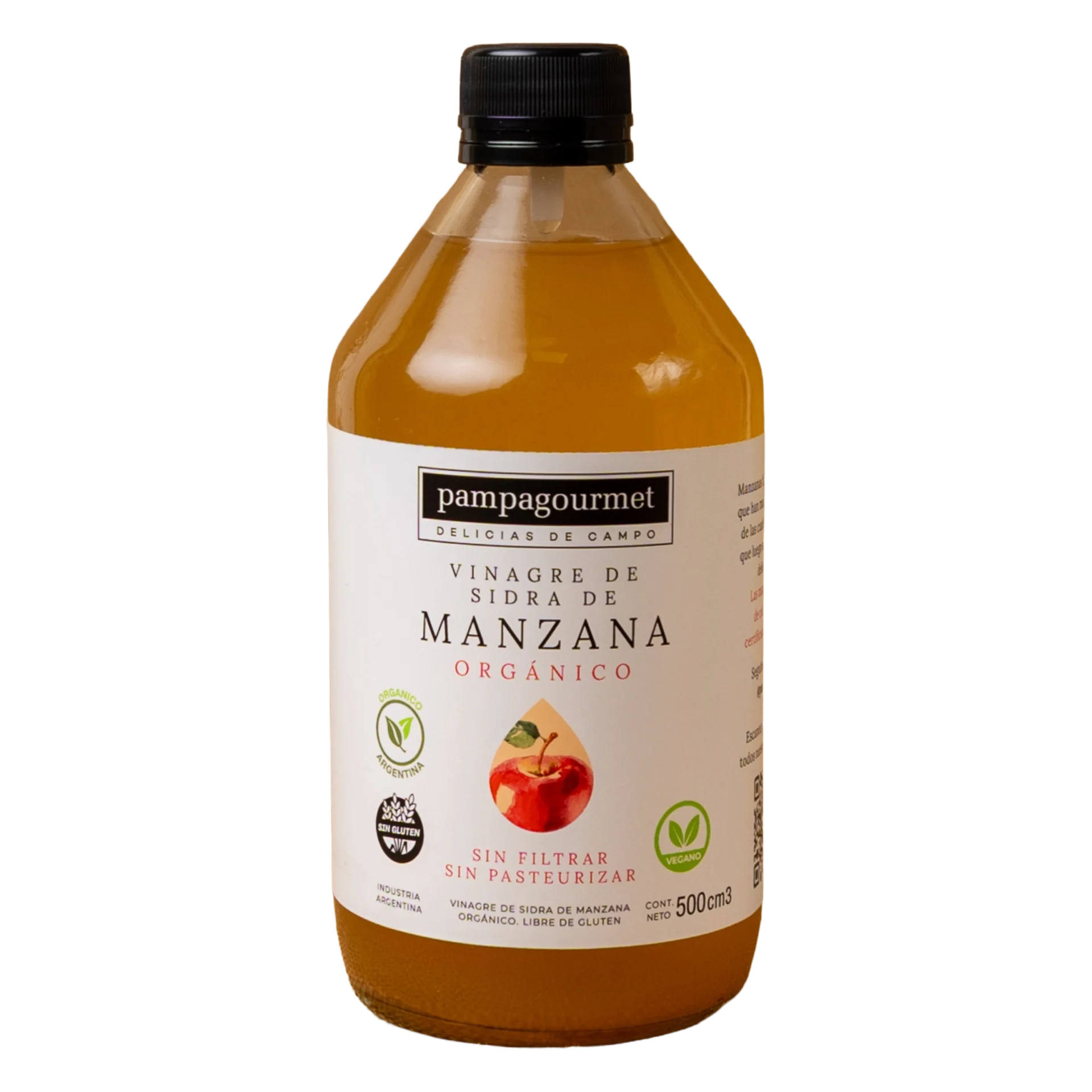 Vinagre de manzana organico 500cc Pampagourmet
