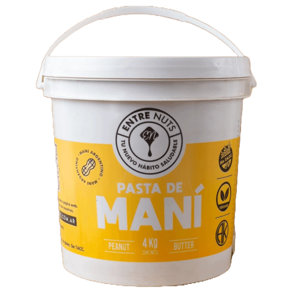 Pasta de mani natural balde 4kg Entrenuts