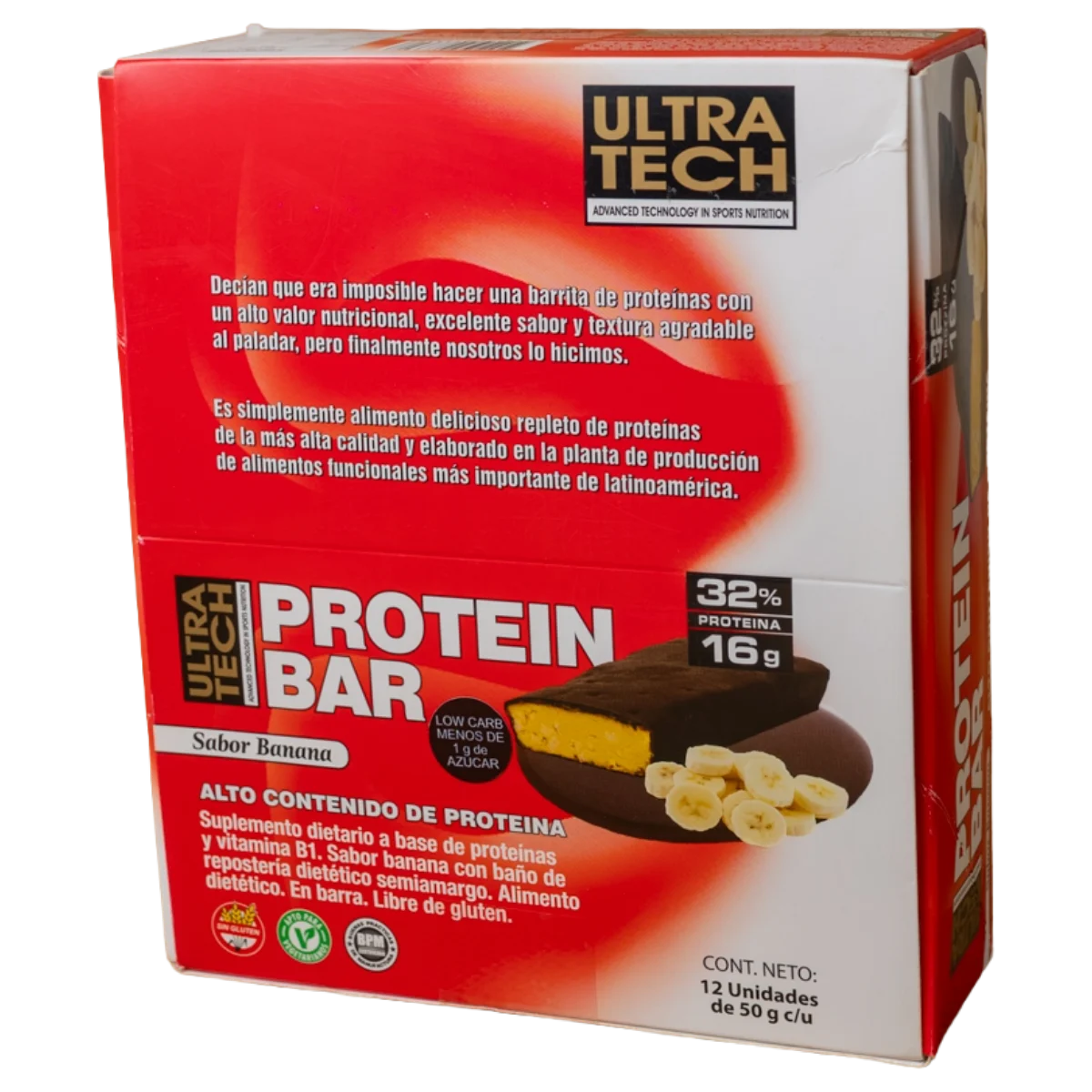 Barra proteica de banana 50g x12u Ultra Tech