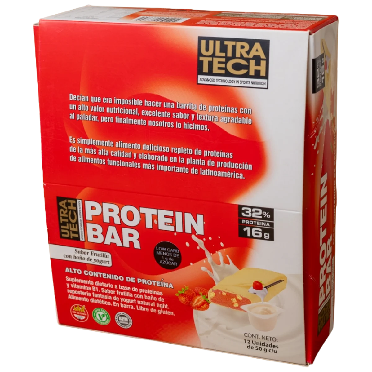 Barra proteica de frutilla y yogurt 50g x12u Ultra Tech