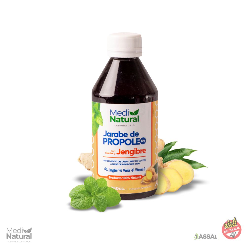 Jarabe de propóleo  jengibre y mentol Medinatural 125cc