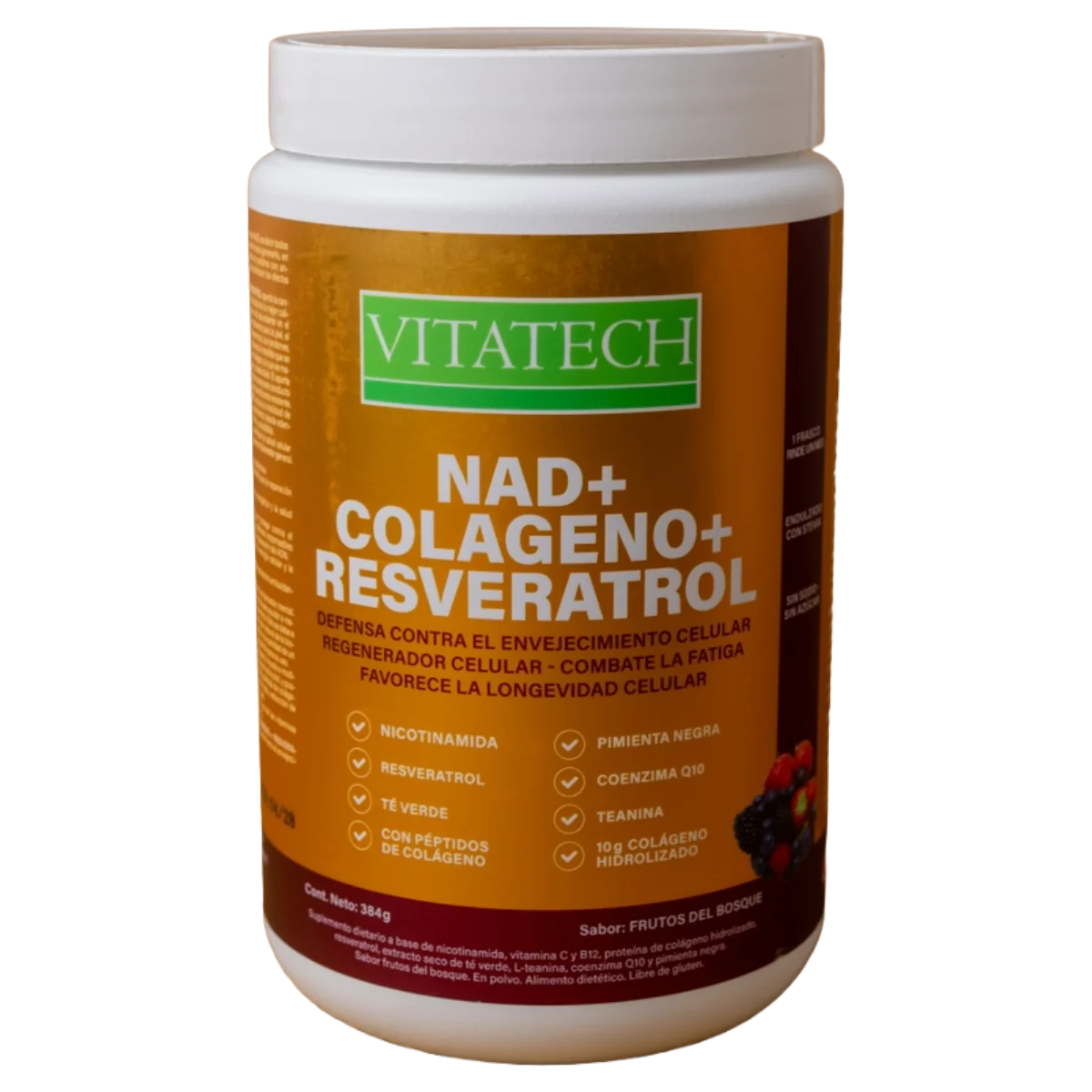 NAD Colágeno Resveratrol frutos rojos 384g Vitatech