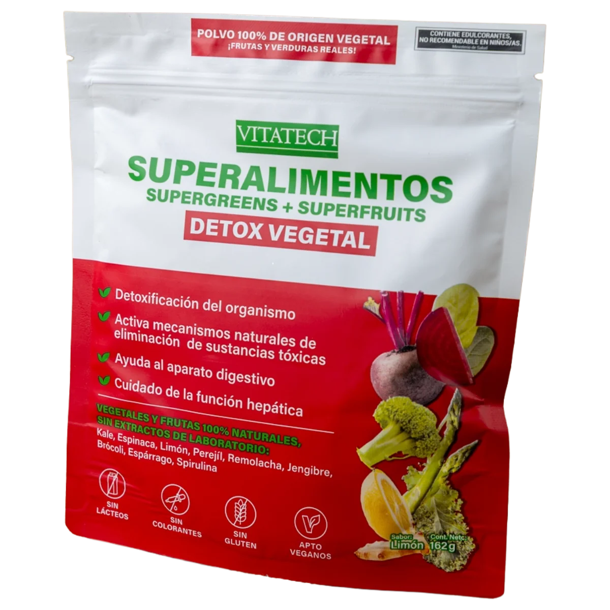 Superalimento detox vegetal limón 162g Vitatech