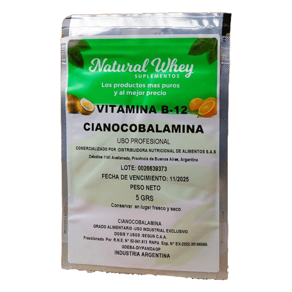 Vitamina B12 cianocobalamina 5g Natural Whey