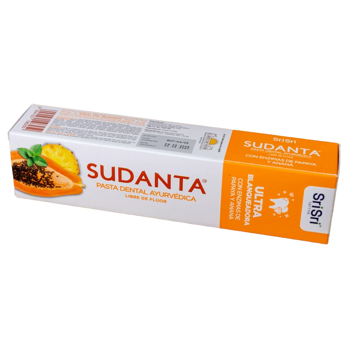 Pasta dental ultra blanqueadora 200g SriSri Sudanta