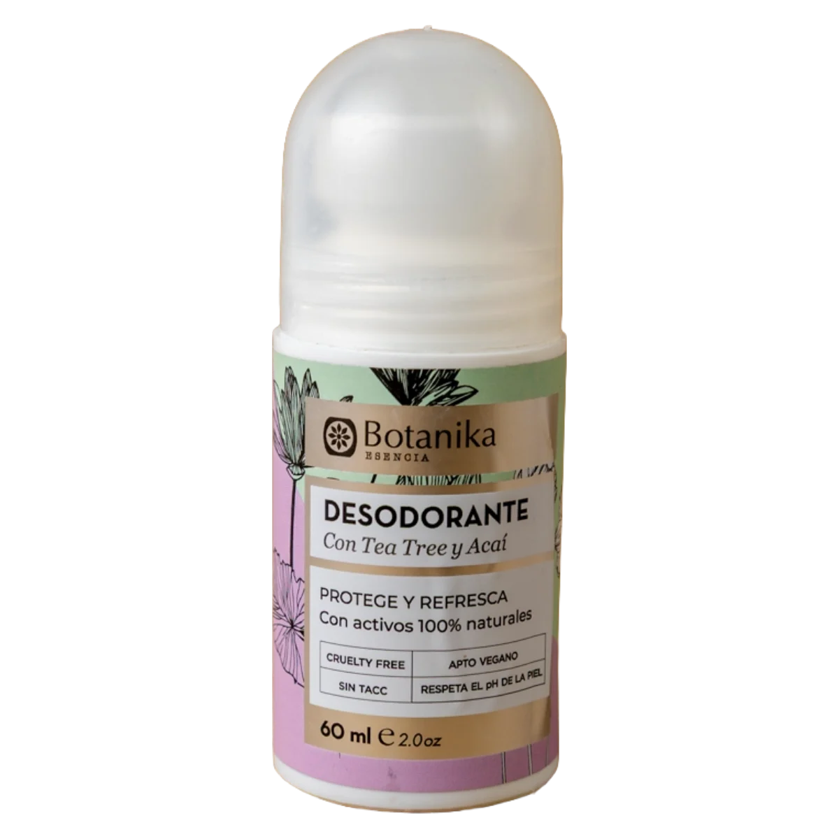 Desodorante roll on acai y tea tree 60ml Botanika