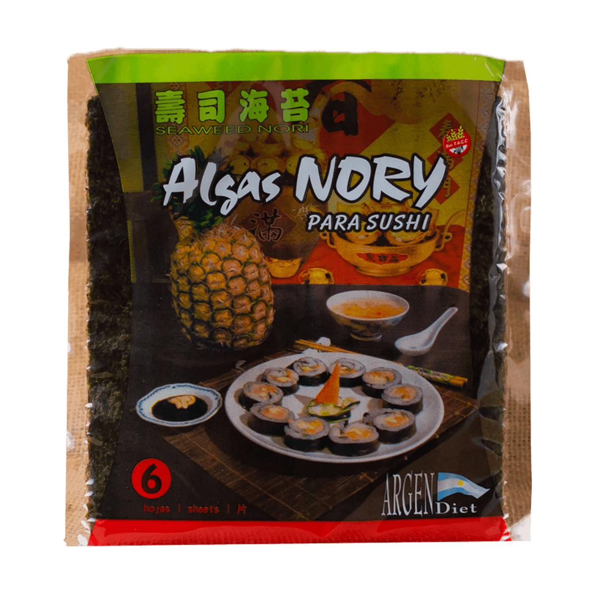 Algas nori para sushi 6u Argendiet
