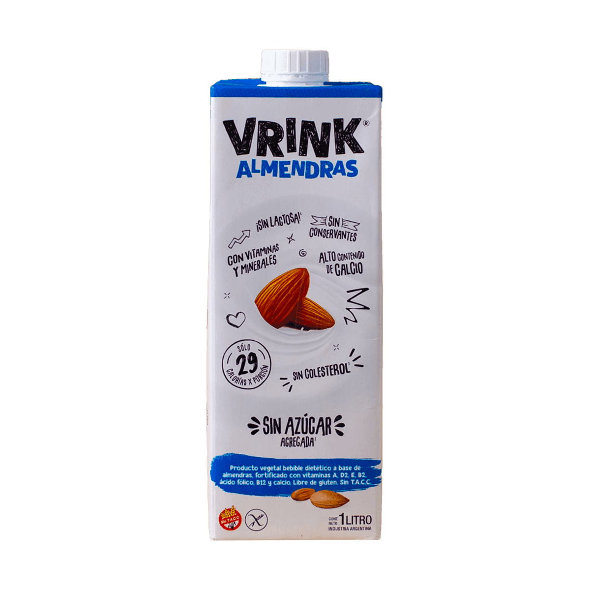Leche almendra sin azúcar 1L Vrink
