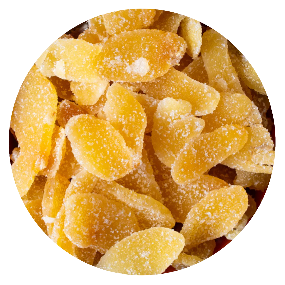 Jengibre azucarado rodaja