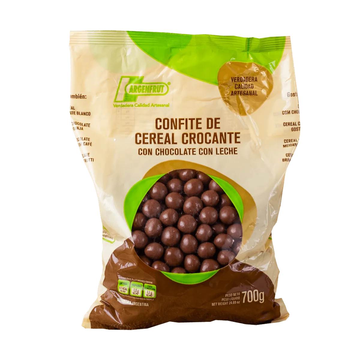 Confite de cereal con chocolate x700 g Argenfrut