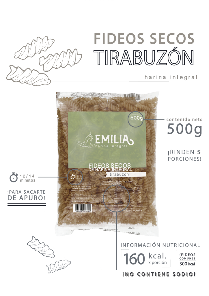 Fideo Fusilli/Tirabuzón Emilia 500gr