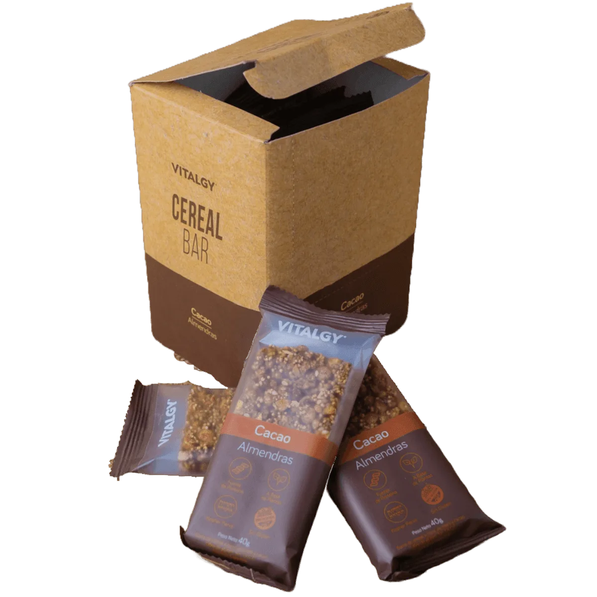 Barra cereal cacao almendra 10u Vitalgy