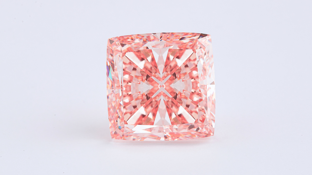 A single, flawless 50-carat pink diamond.