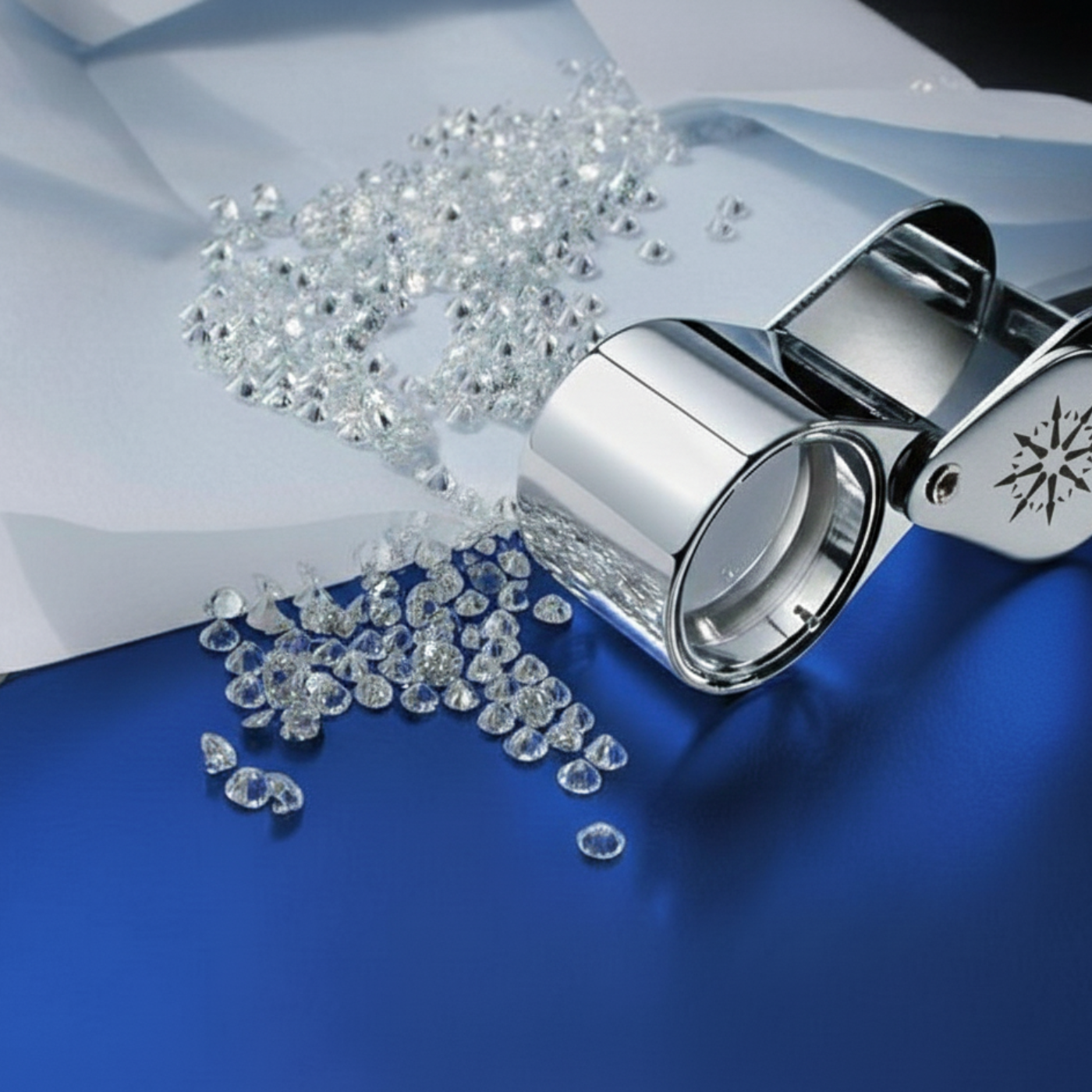 A pile of small, perfectly sorted melee diamonds.