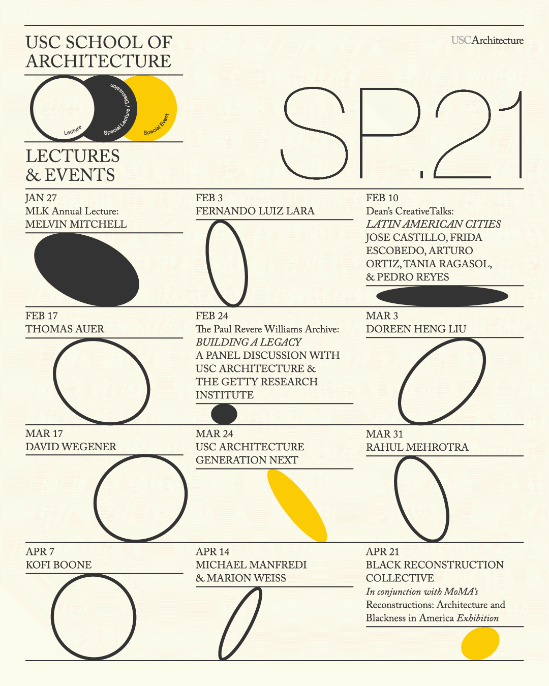 USC School of Architecture’s spring 2021 virtual lecture series