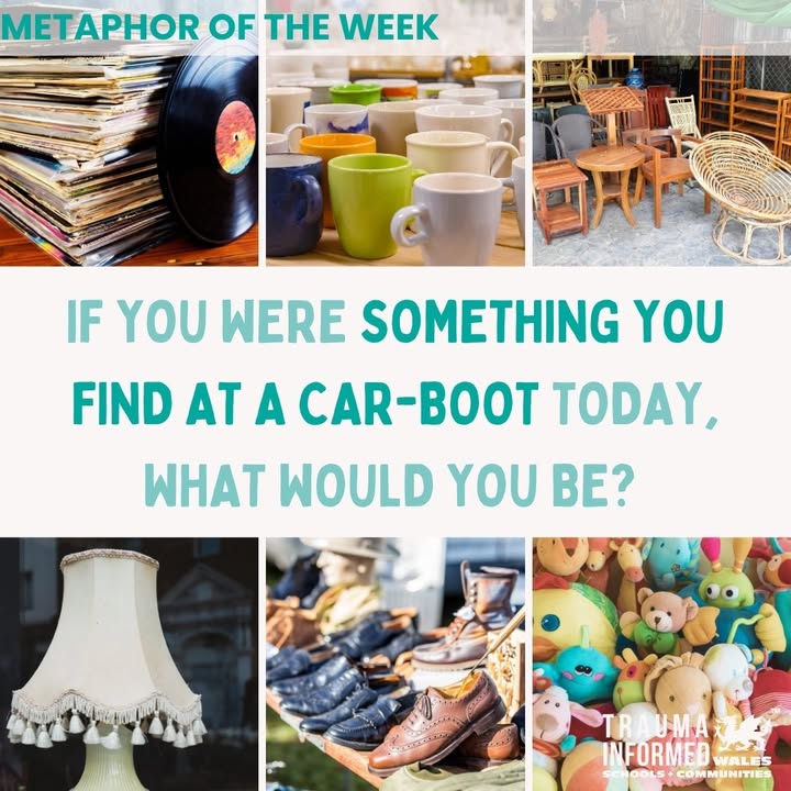 Metaphor Check-Ins: Something you find at a car-boot sale 🎾📚🖼️🧭