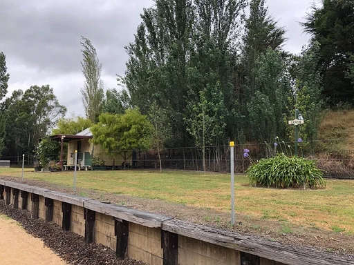 Loch’s former railway station, photographed in January 2023. A heritage stop beside the rail trail.