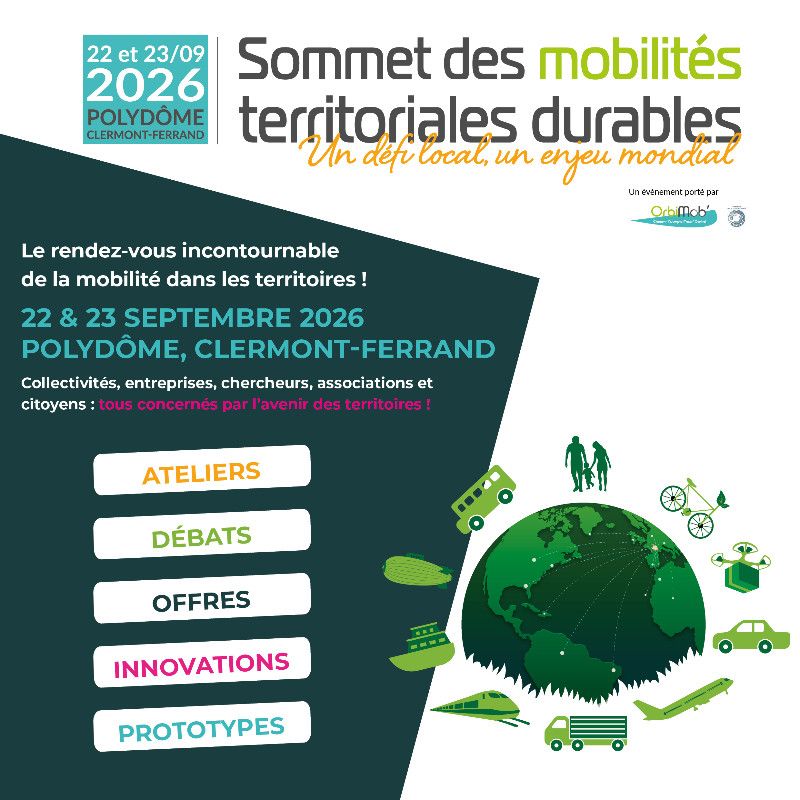 Sommet des Mobilités Territoriales Durables (#SMTD) - Salon professionnel Multi-secteurs / Généraliste à Clermont-Ferrand - 22 sept. 2026