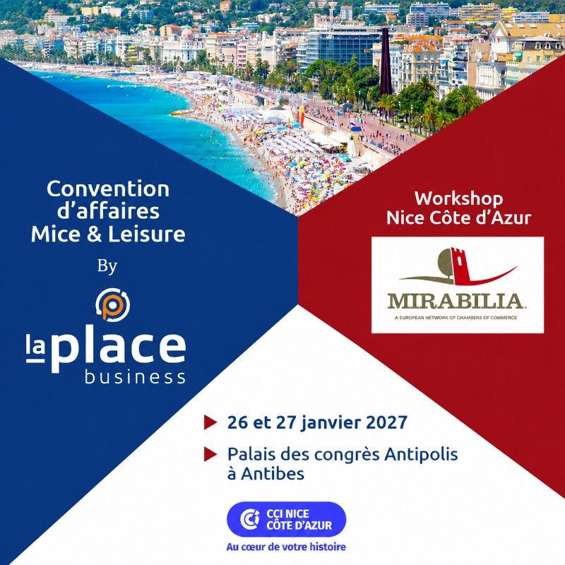 Convention d'affaires MICE & Leisure 2027 x Mirabilia - Salon professionnel Tourisme & Hôtellerie à Antibes - 25 janv. 2027