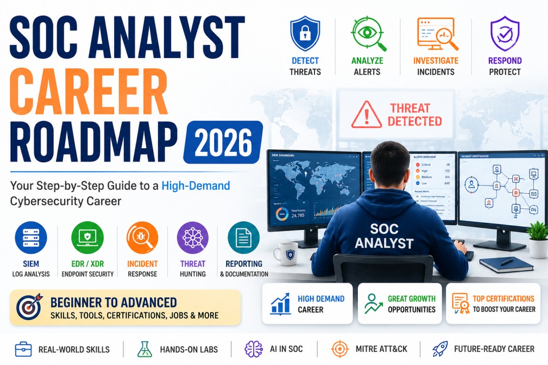 SOC Analyst Career Roadmap 2026: Skills, Tools, Jobs and Certifications cybersecurity training article