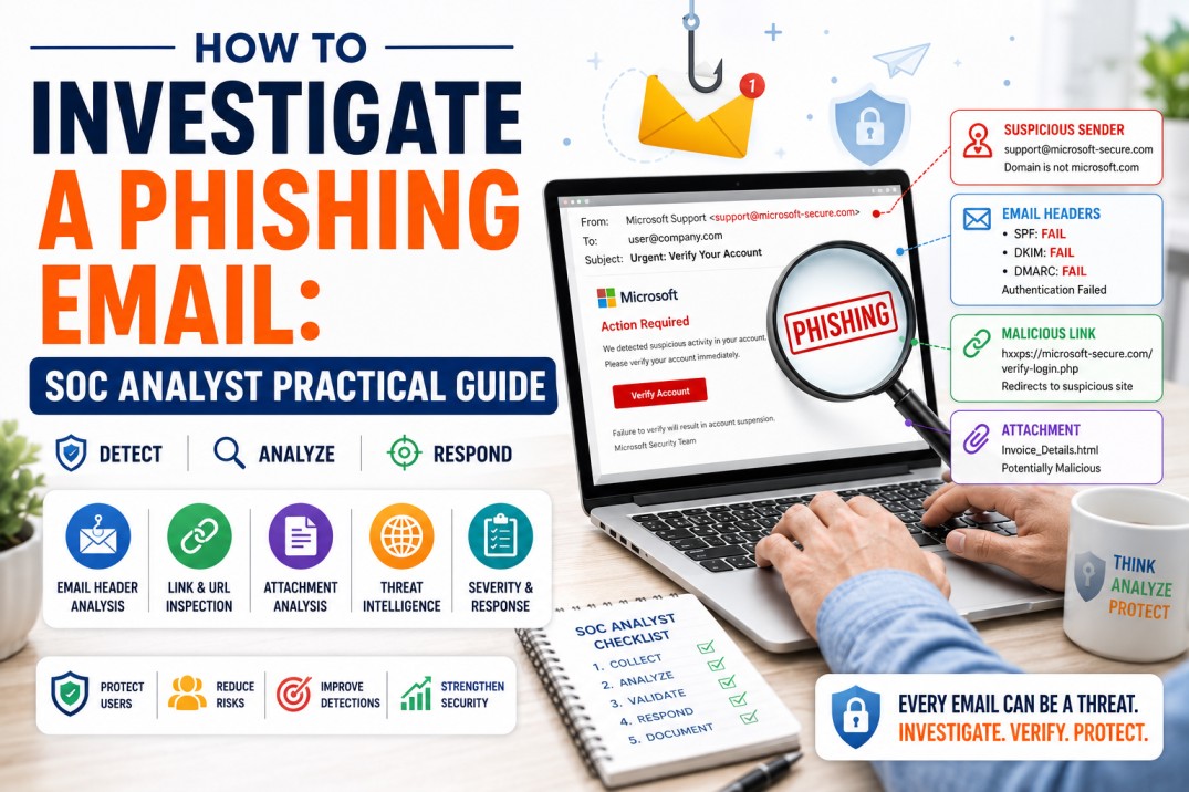How to Investigate a Phishing Email: SOC Analyst Practical Guide cybersecurity training article