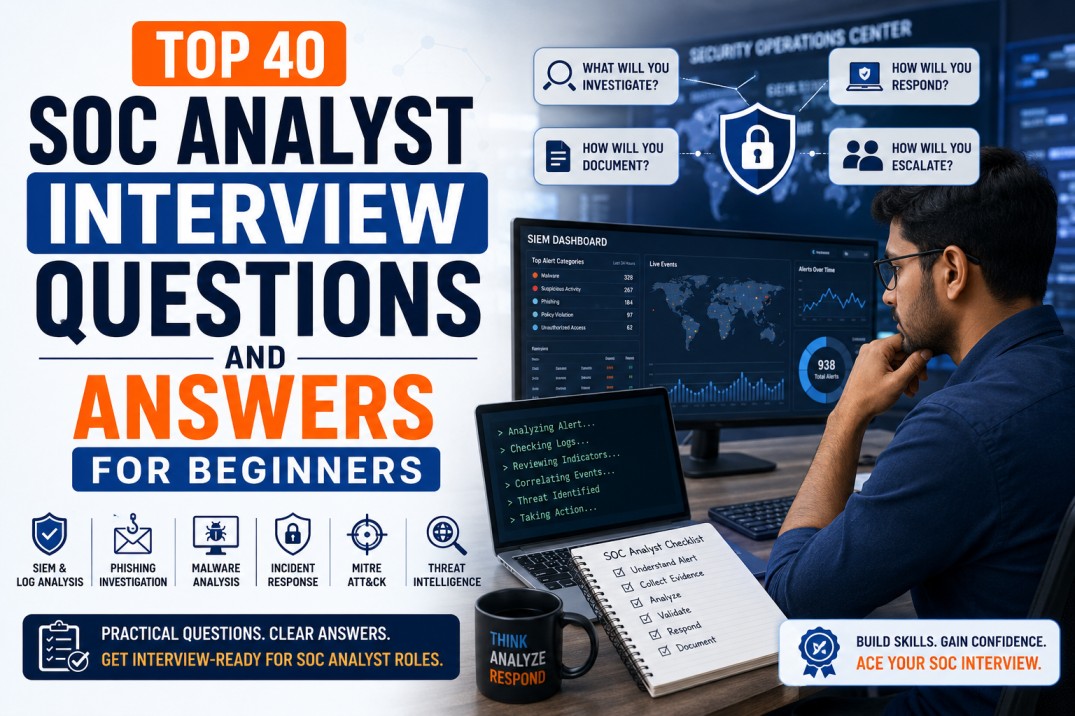 Top 40 SOC Analyst Interview Questions and Answers for Beginners cybersecurity training article