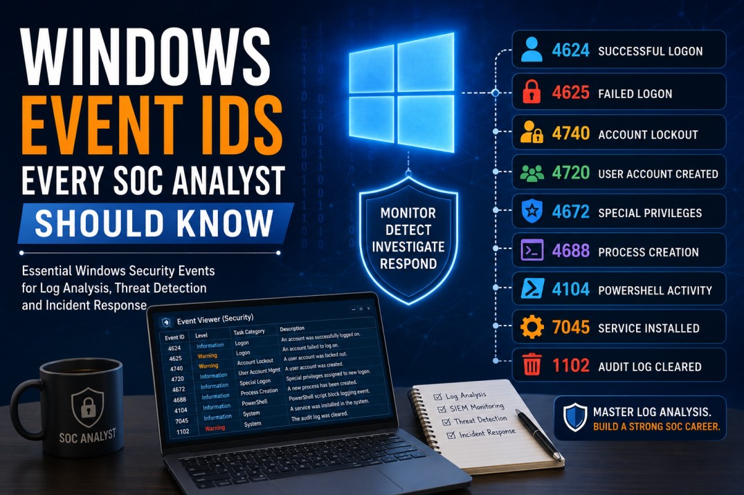 Windows Event IDs Every SOC Analyst Should Know cybersecurity training article