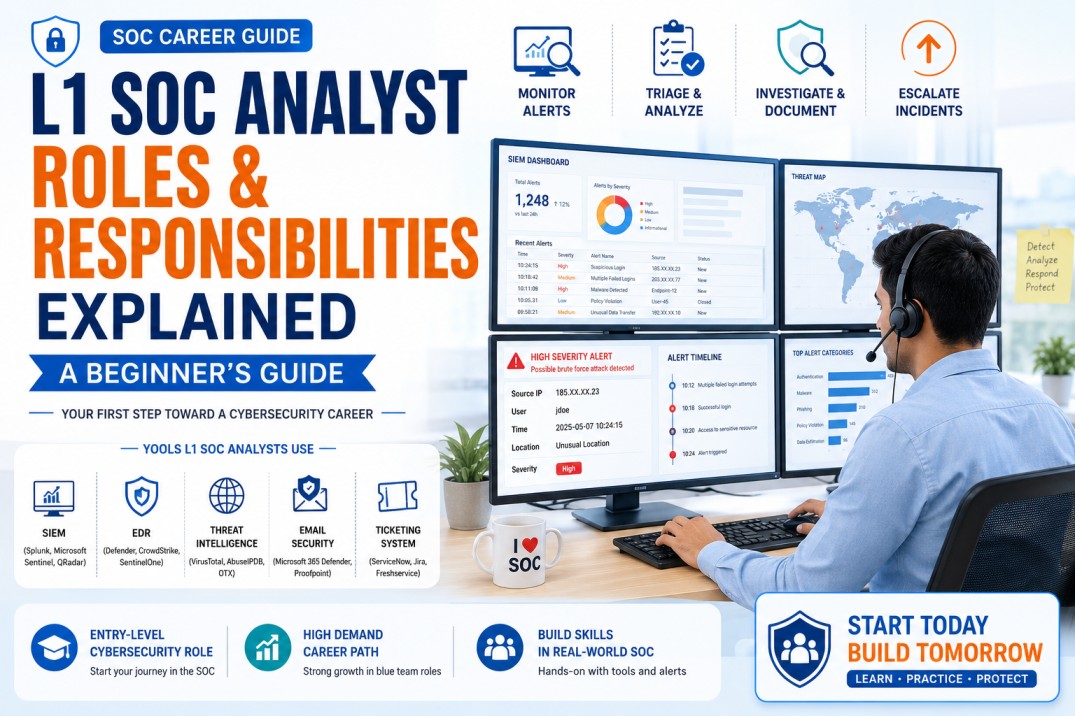 L1 SOC Analyst Roles and Responsibilities Explained: A Beginner’s Guide cybersecurity training article