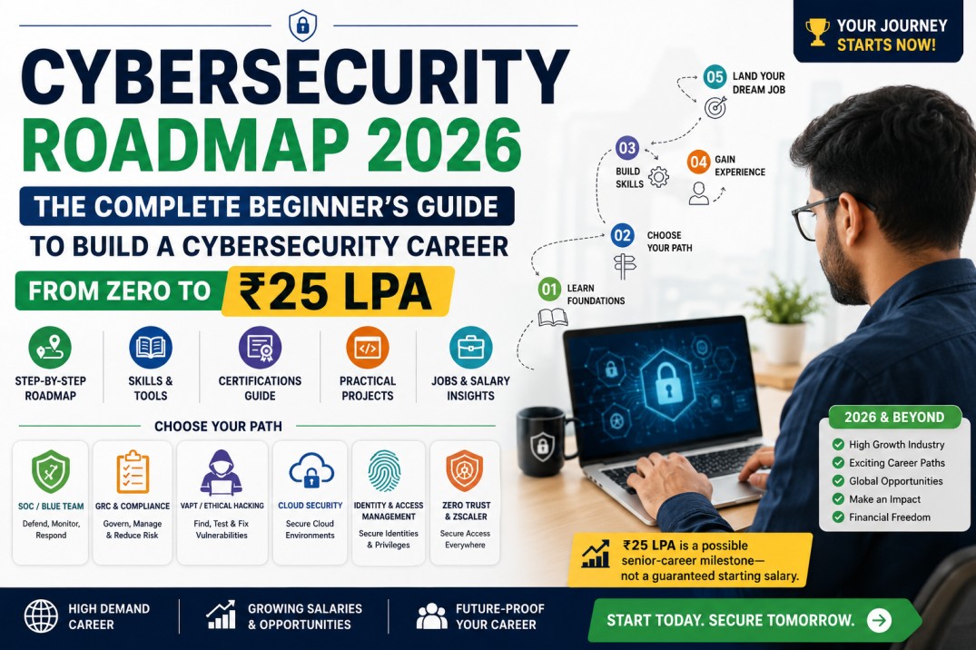Cybersecurity Roadmap 2026: The Complete Beginner’s Guide to Build a Cybersecurity Career—from Zero to ₹25 LPA cybersecurity training article