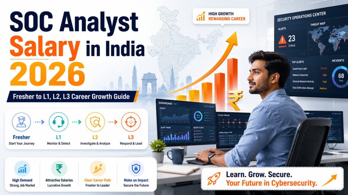SOC Analyst Salary in India 2026: Fresher, L1, L2, L3 and Career Growth Guide cybersecurity training article