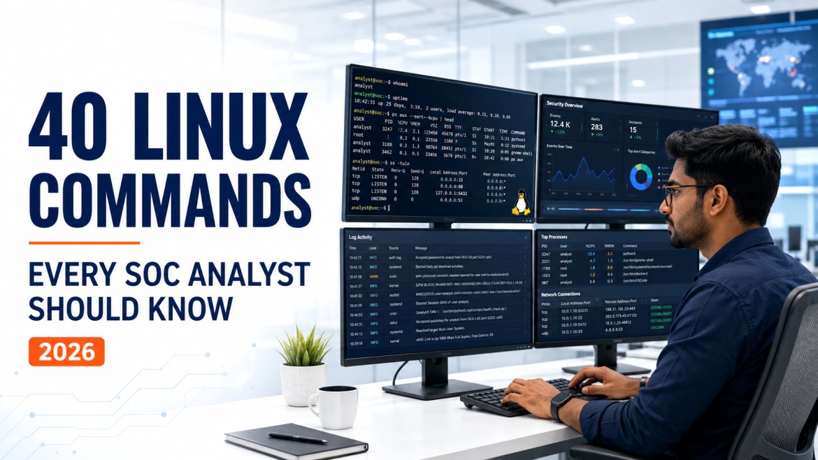 40 Linux Commands Every SOC Analyst Should Know in 2026 cybersecurity training article