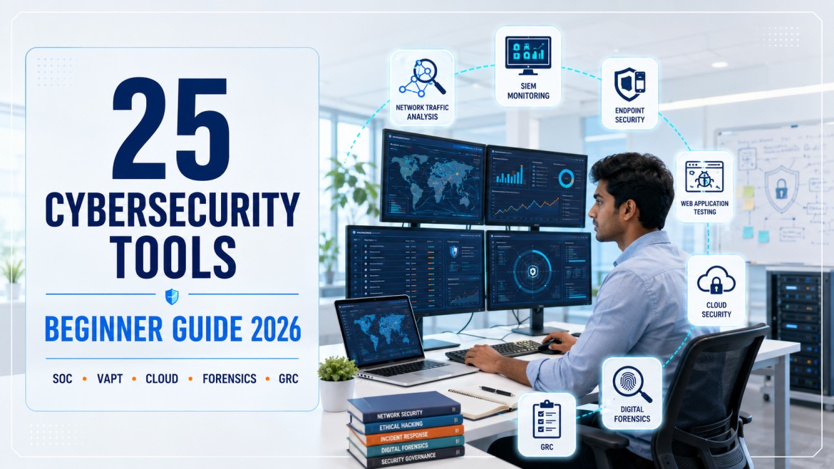 Cybersecurity Tools for Beginners: 25 Essential Tools for SOC, VAPT, Cloud and GRC in 2026 cybersecurity training article