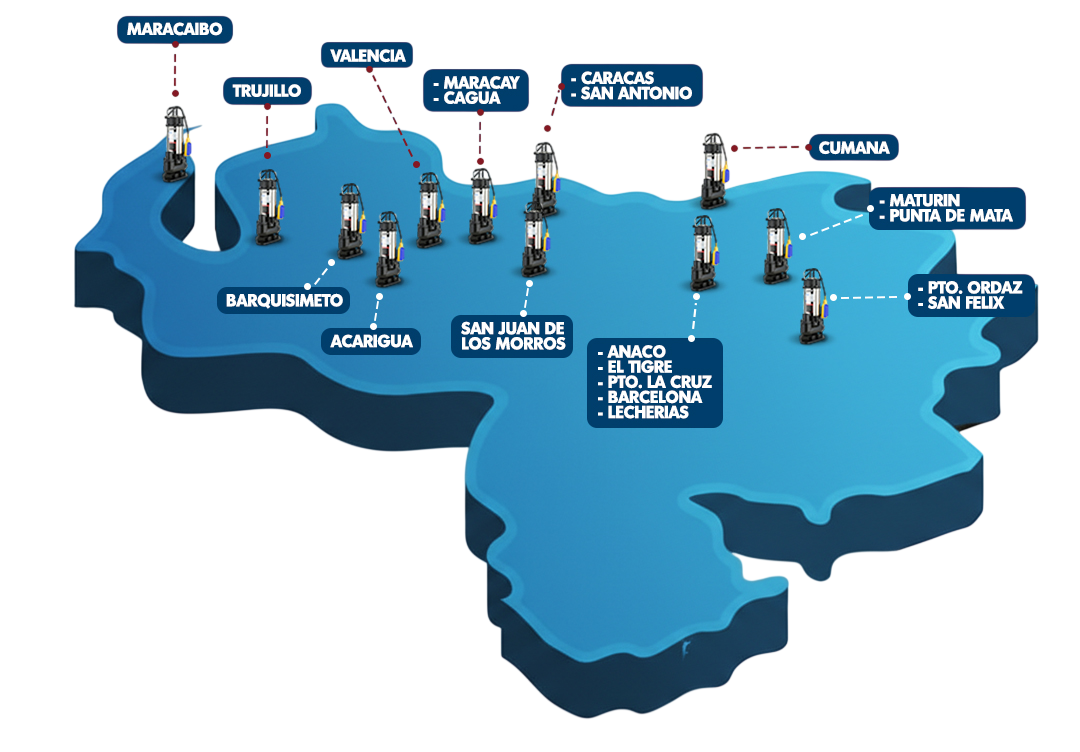 Mapa de Cobertura INTOP Venezuela