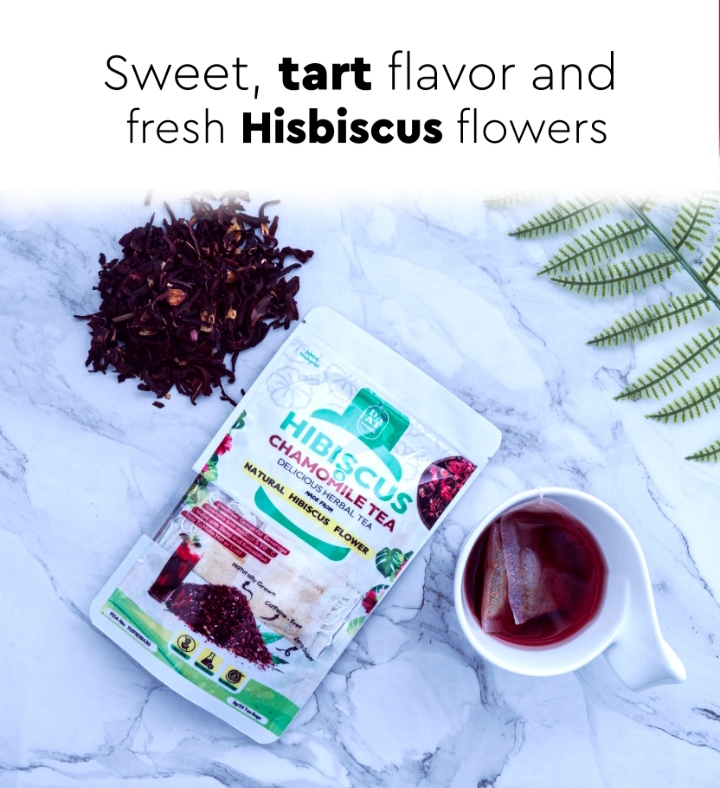 Hibiscus and chamomile tea