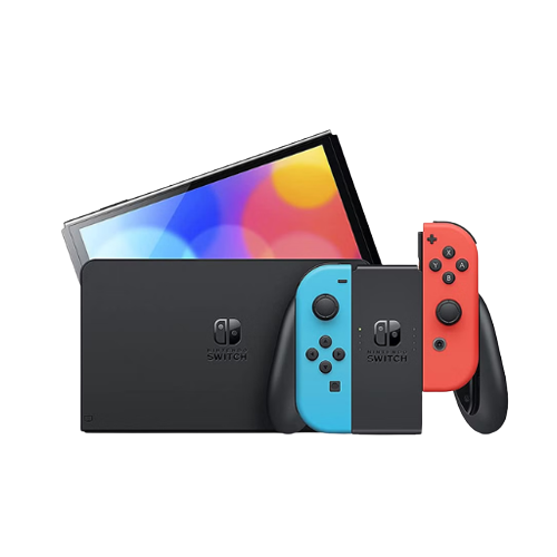 Nintendo Switch OLED Model Red and Neon Blue - (Sell Console)
