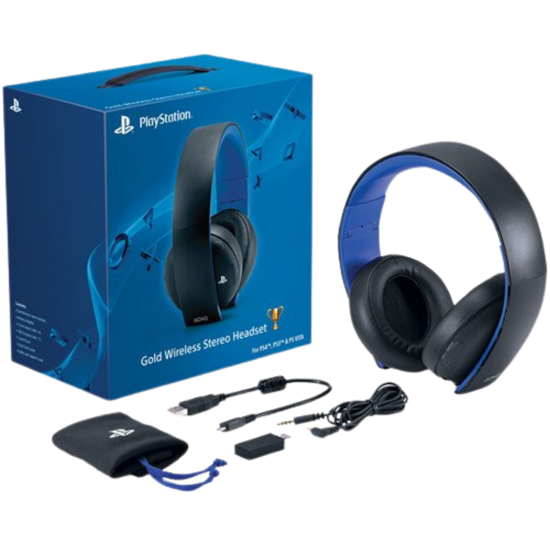 PS4 Official Jet Black Wireless Stereo Headset V1 - (Sell Accessories)