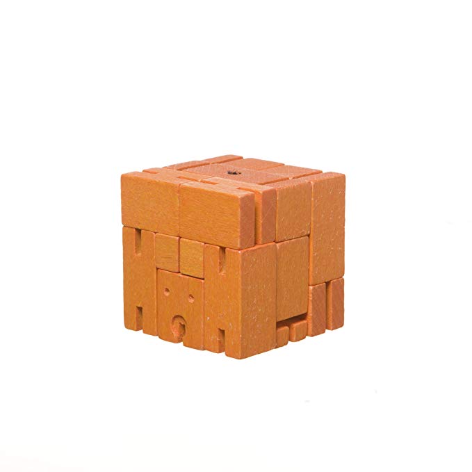 Micro Cubebot - Juguetes de madera naranja