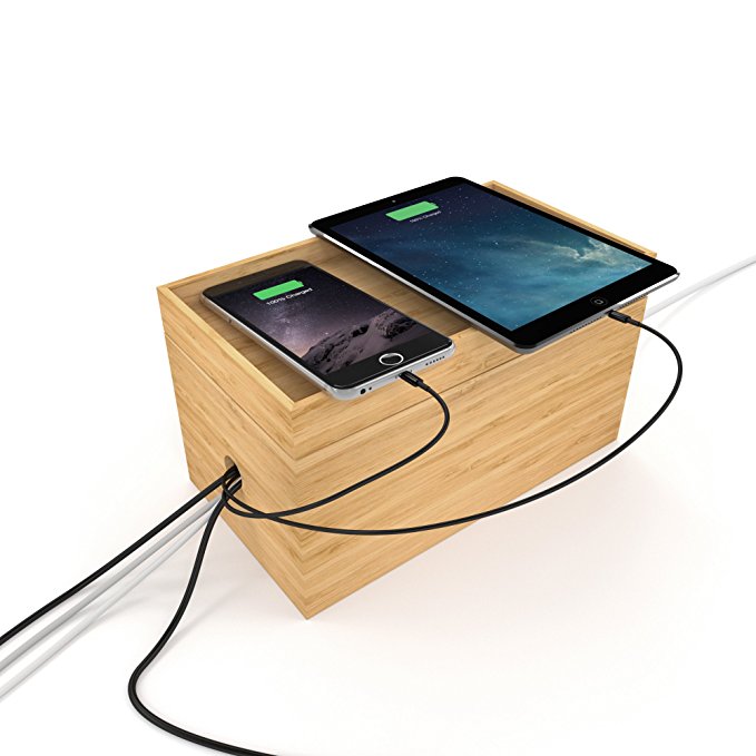 Caja de cables de bambú