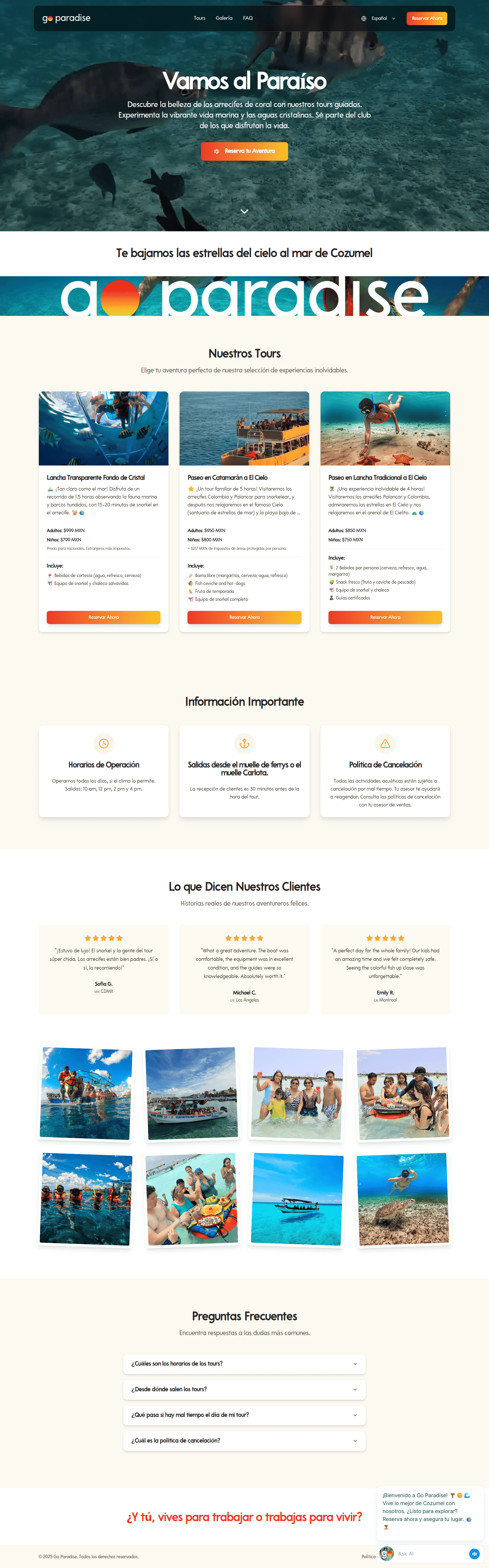 Go Paradise Website Example