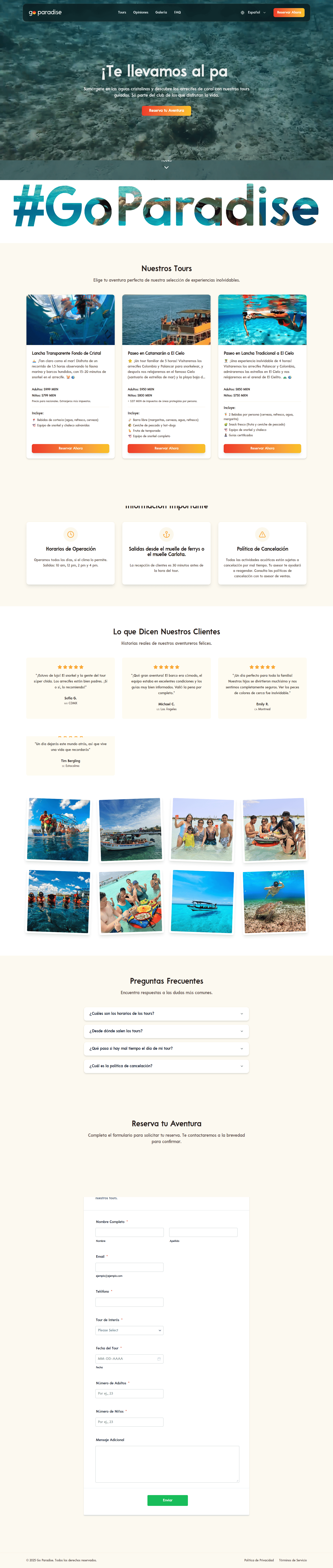 Go Paradise Website Example