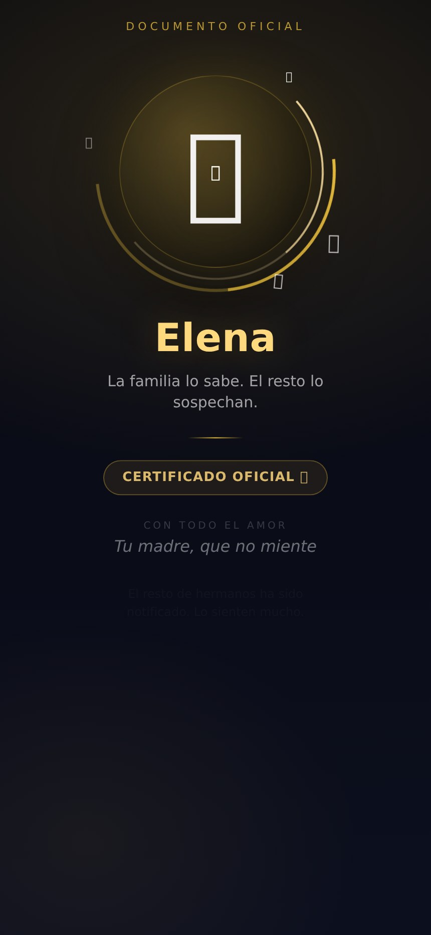 Certificado de hijo favorito