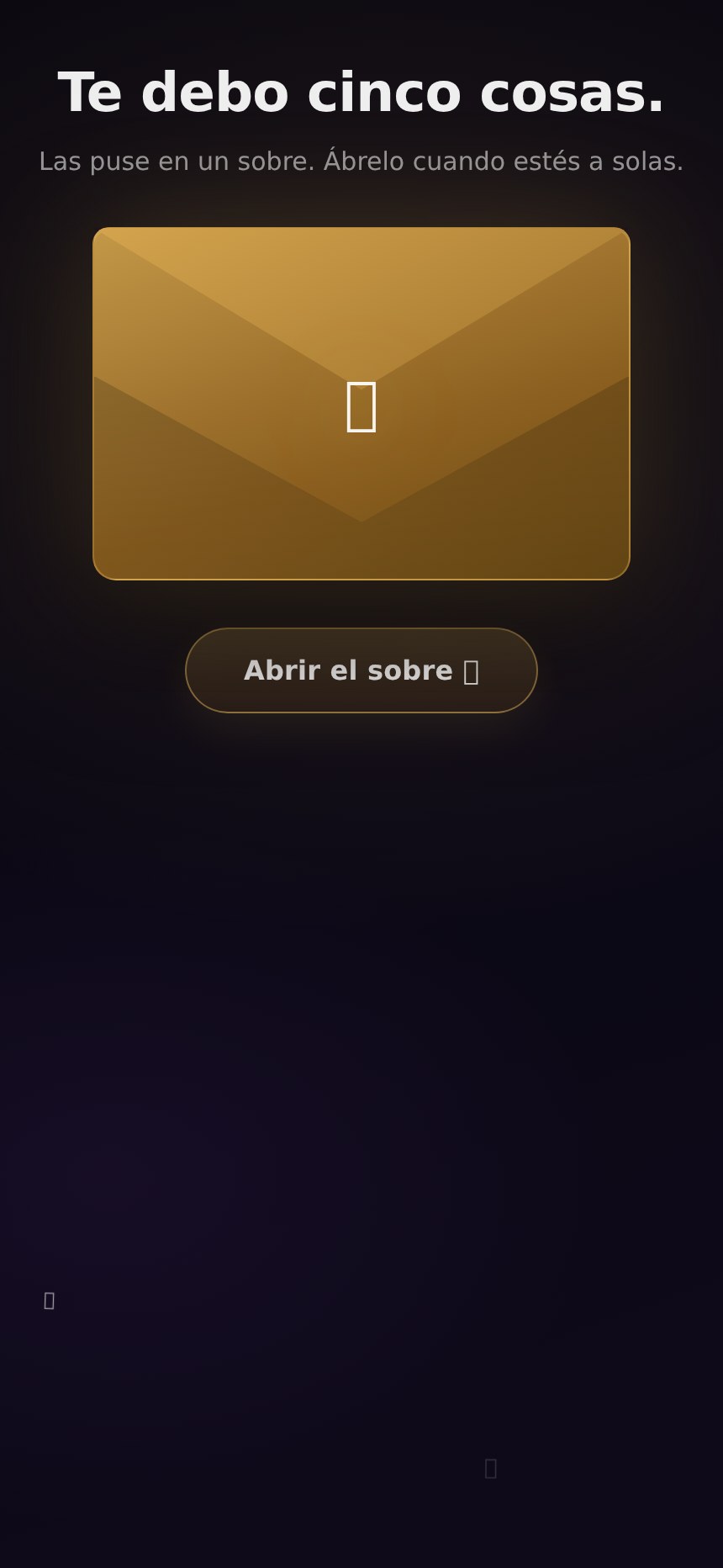 Sobre con 5 vales para tu pareja