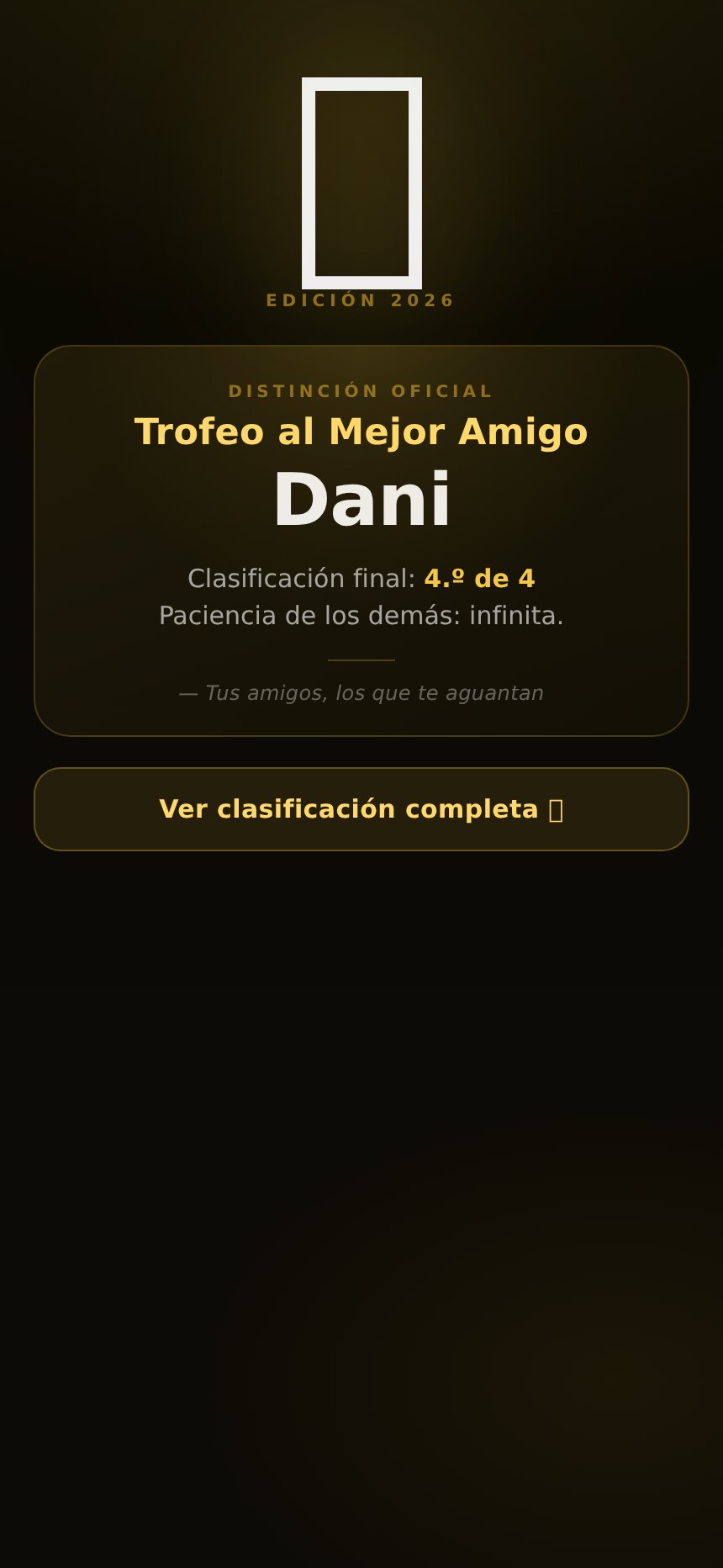 Trofeo al mejor amigo