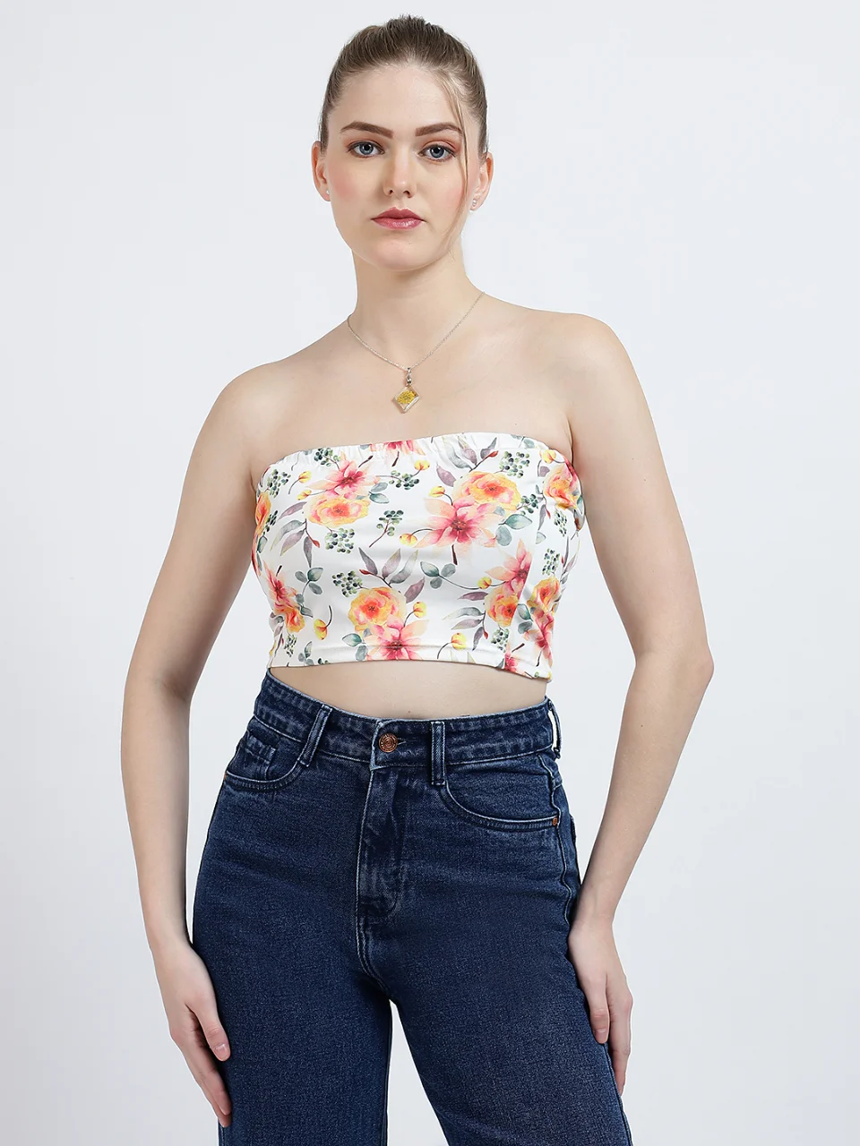 Women Floral Printed Tube Top