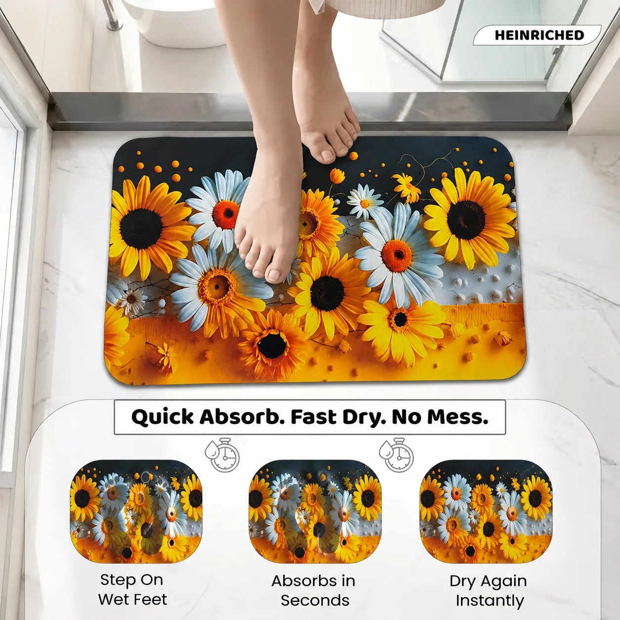 7D Multipurpose mat -Non-Slip, Absorbent, Microfiber Rug for Bedroom, Living Room, Bathroom, Kitchen alternate view
