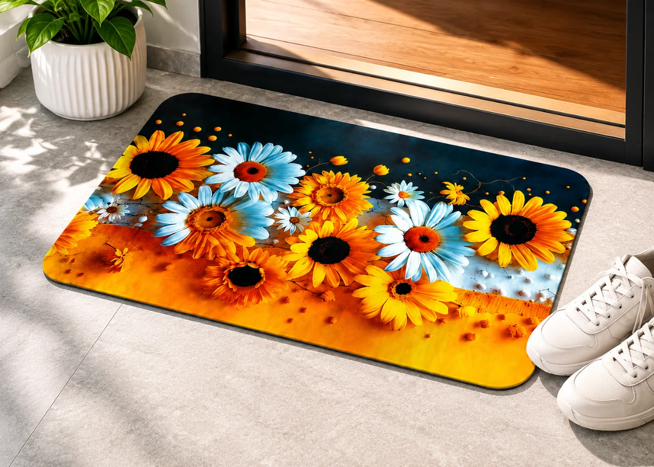 7D Multipurpose mat -Non-Slip, Absorbent, Microfiber Rug for Bedroom, Living Room, Bathroom, Kitchen