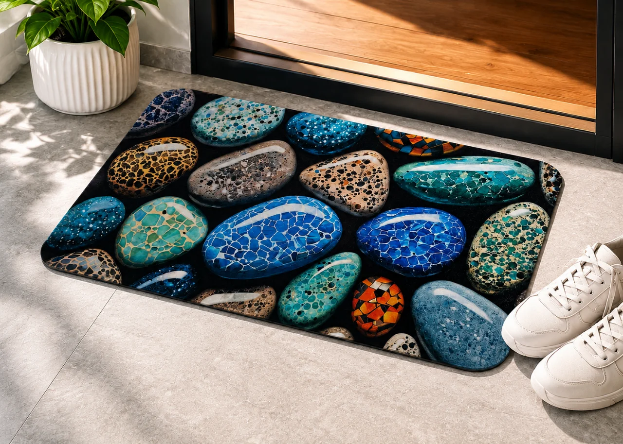 7D Multipurpose mat -Non-Slip, Absorbent, Microfiber Rug for Bedroom, Living Room, Bathroom, Kitchen