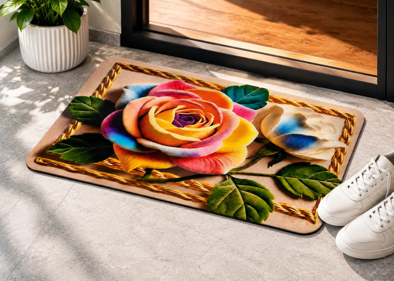 7D Multipurpose mat -Non-Slip, Absorbent, Microfiber Rug for Bedroom, Living Room, Bathroom, Kitchen