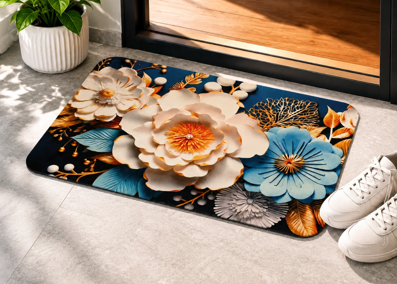 7D Multipurpose mat -Non-Slip, Absorbent, Microfiber Rug for Bedroom, Living Room, Bathroom, Kitchen